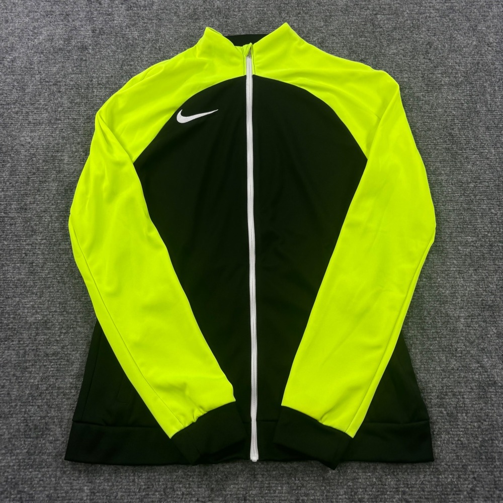 Nike Dri-Fit Track Jacket XSmall Black Neon Yellow‎ Slim Fit Full Zip Women's